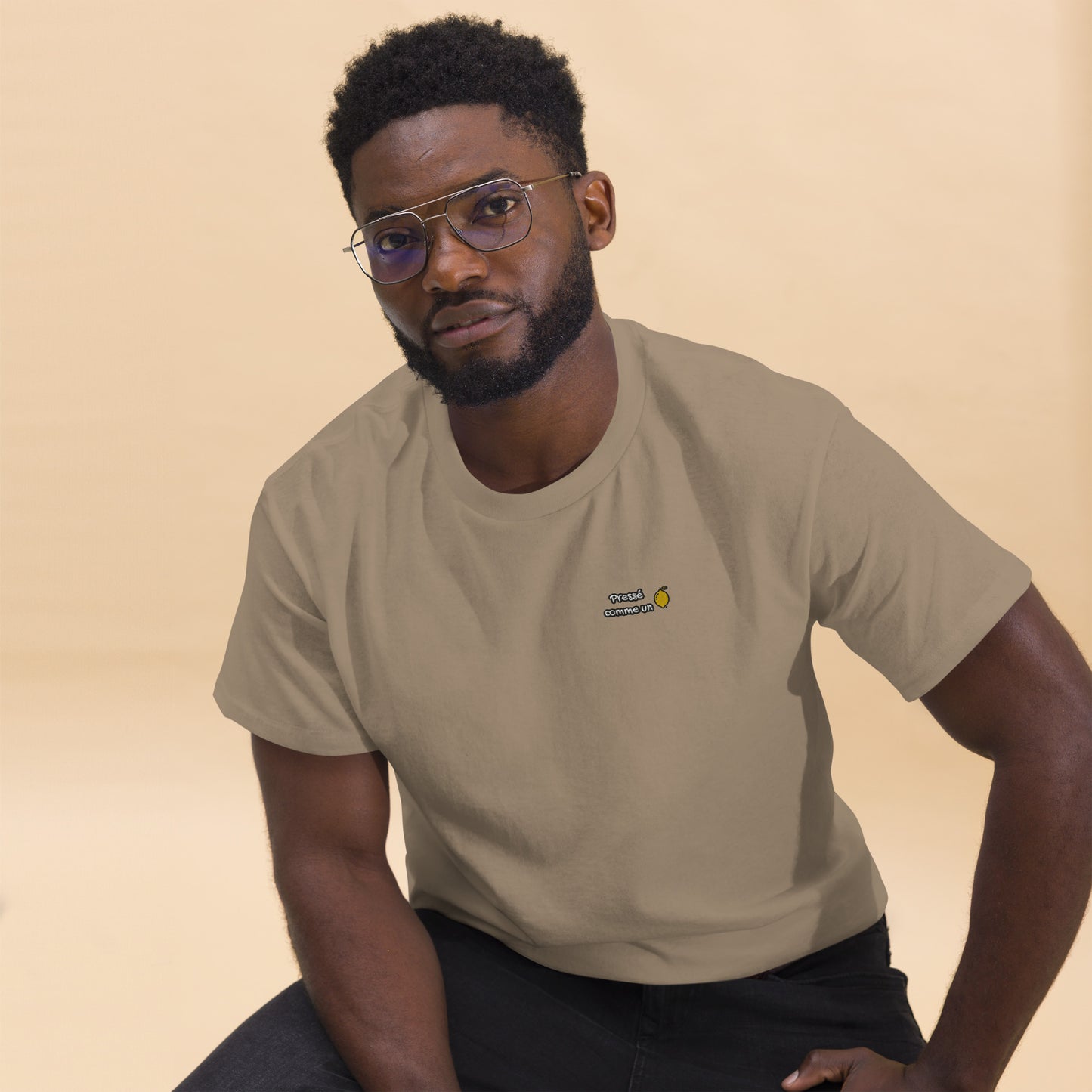 Hommes | T-Shirt - Broderie - Pressé comme un citron