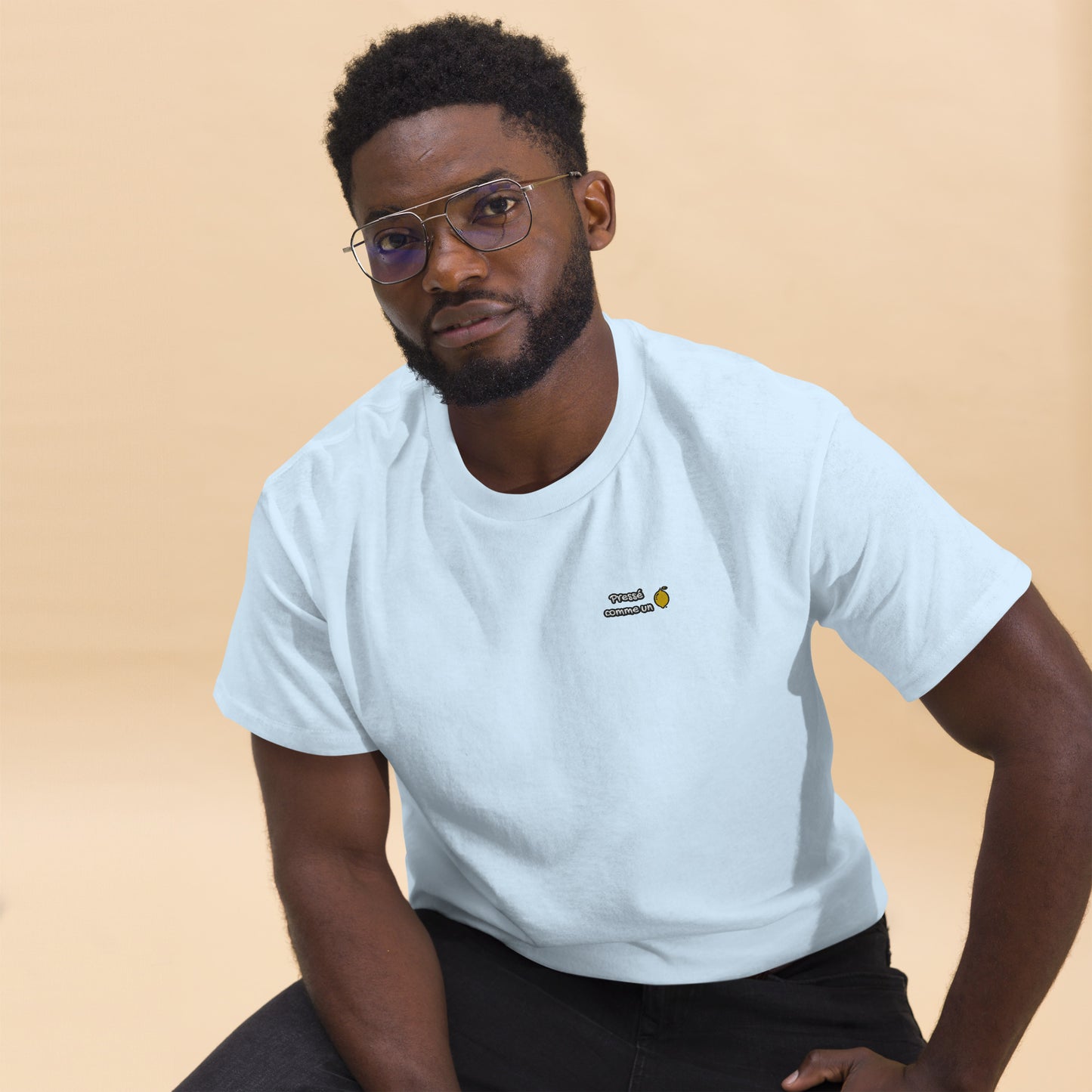 Hommes | T-Shirt - Broderie - Pressé comme un citron