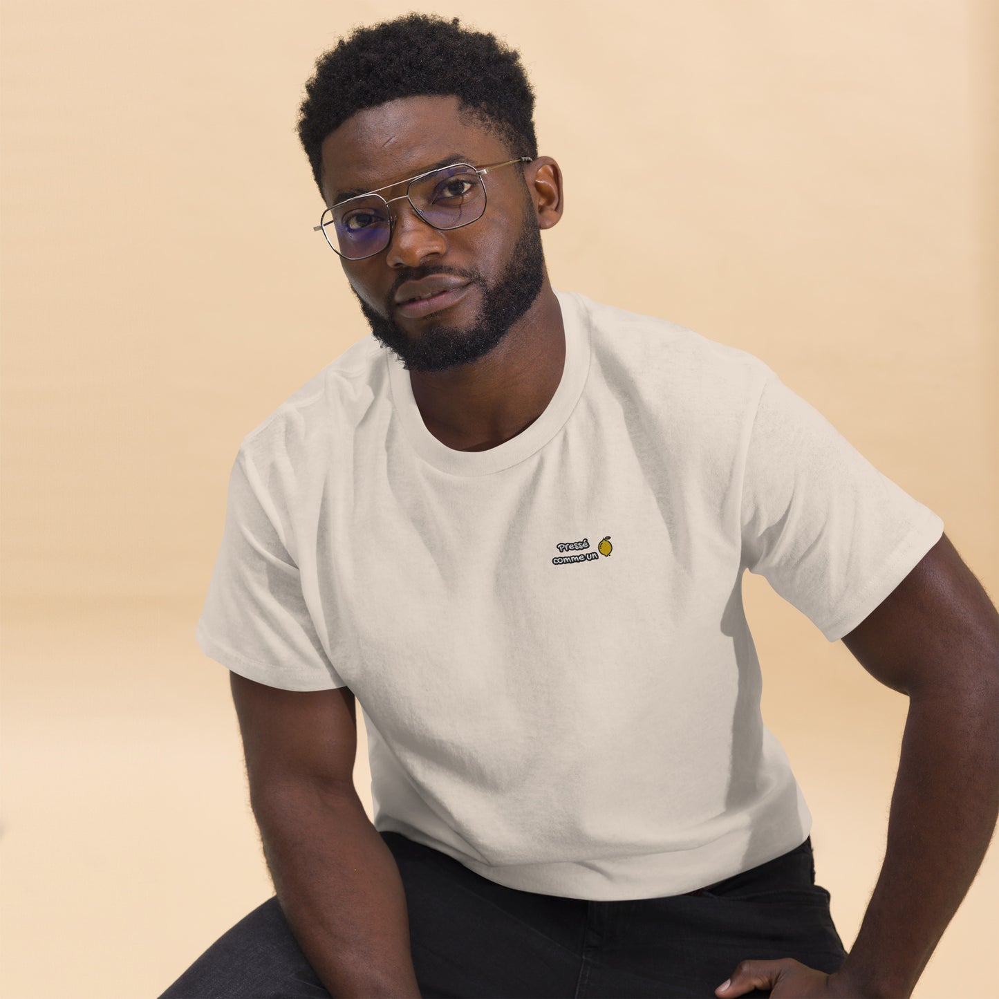 Hommes | T-Shirt - Broderie - Pressé comme un citron