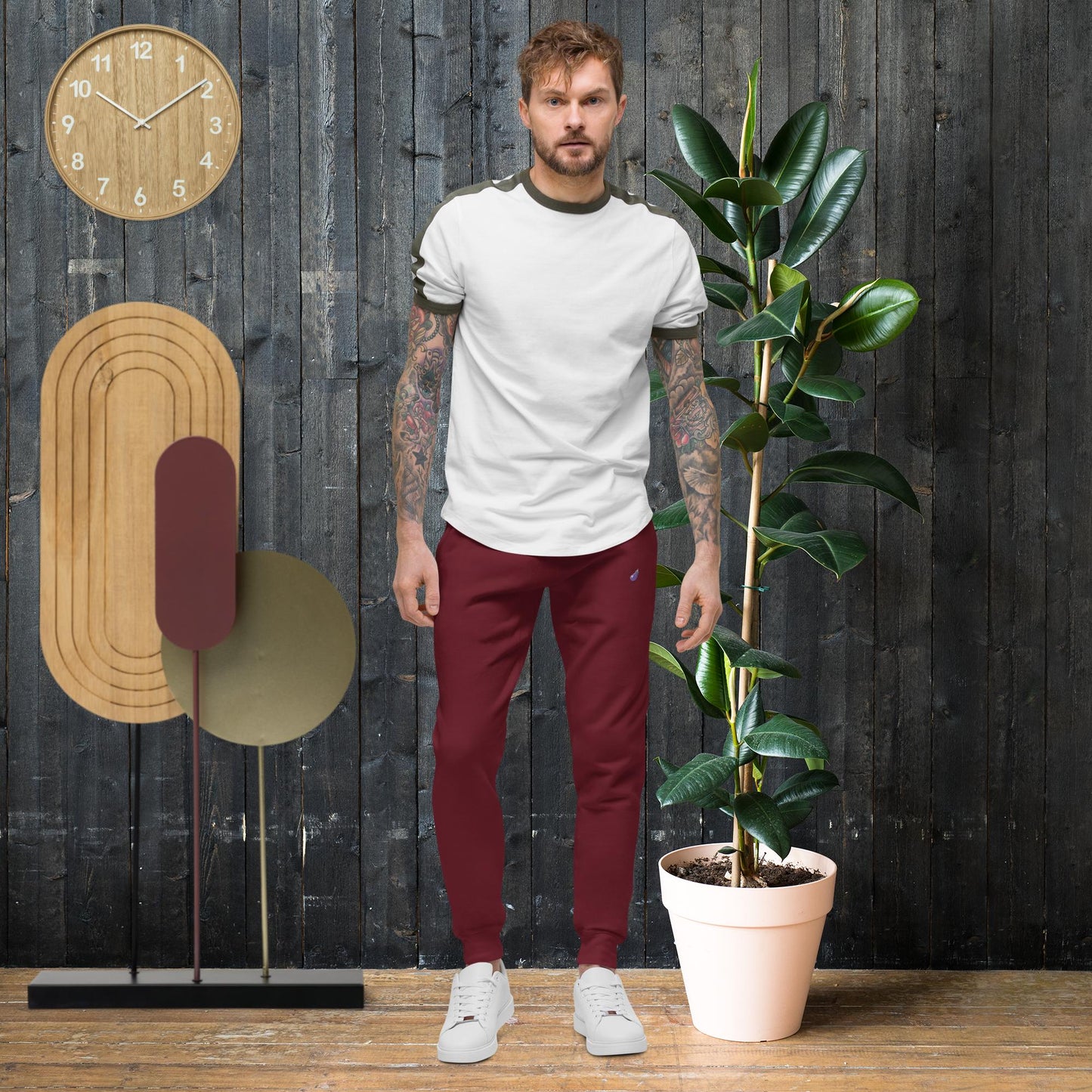 Hommes | Survêtements - Joggings - Broderie - Aubergine Sewphisticate