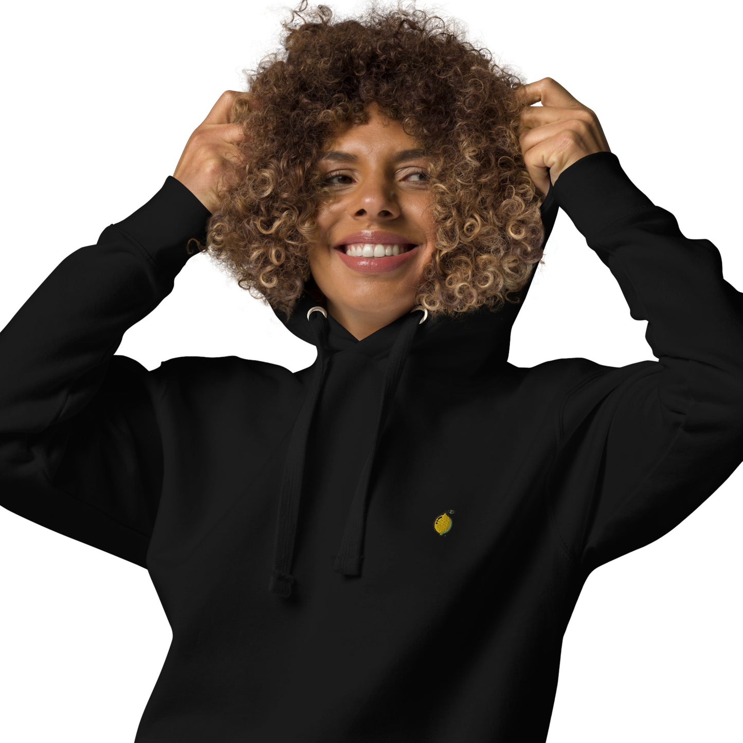 Femmes | Sweat à capuche - Broderie - Citron