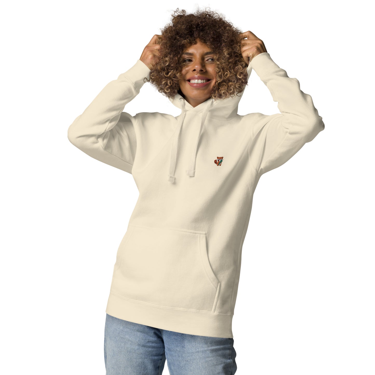 Femmes | Sweat à capuche  - Broderie - Panda roux