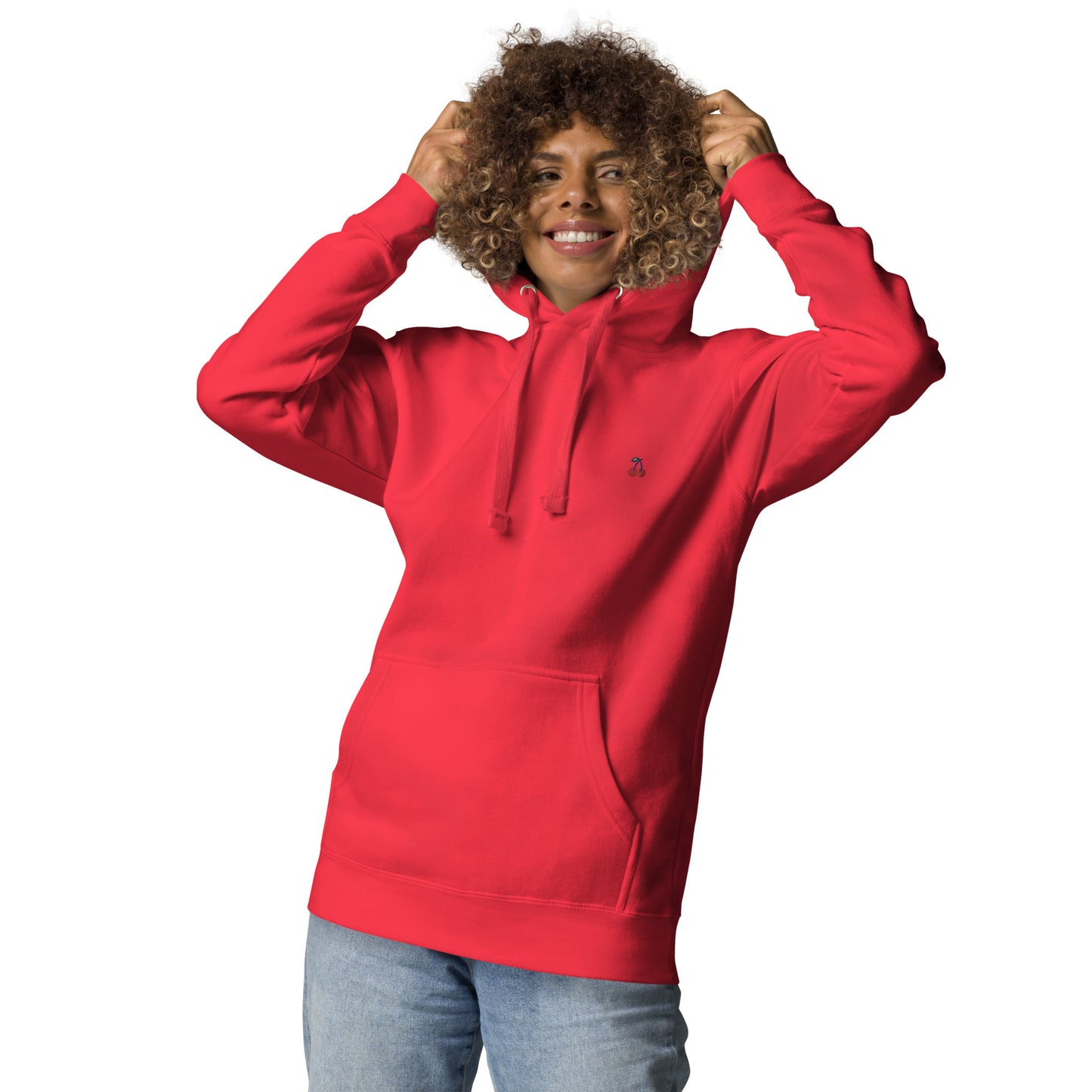 Femmes | Sweat à capuche - Broderie - Cerise