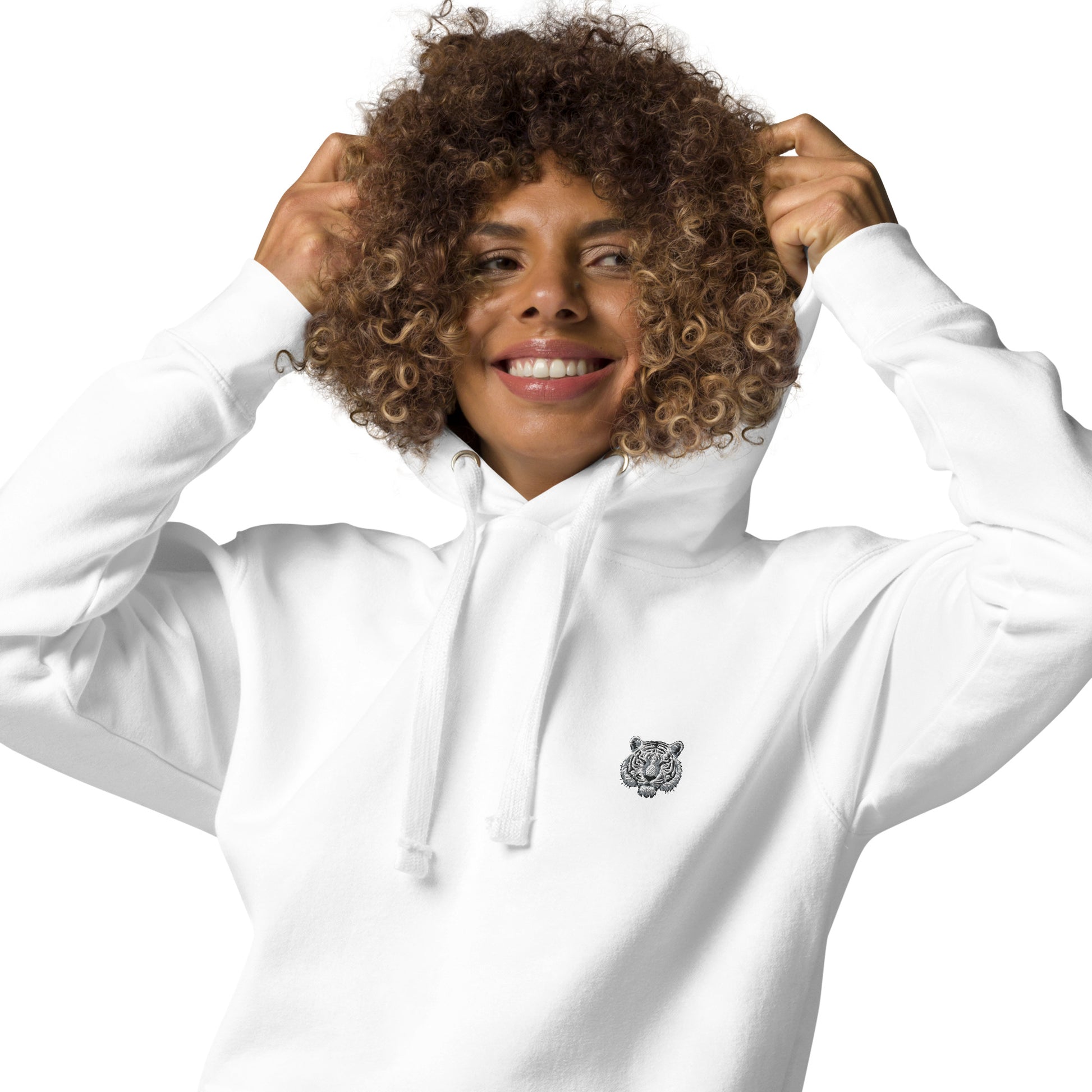 Femmes | Sweat à capuche – Broderie - Tigre blanc Sewphisticate