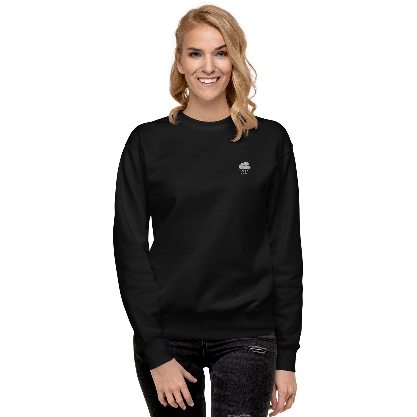 Femmes | Sweatshirt - Broderie - Nuage et pluie torrentielle