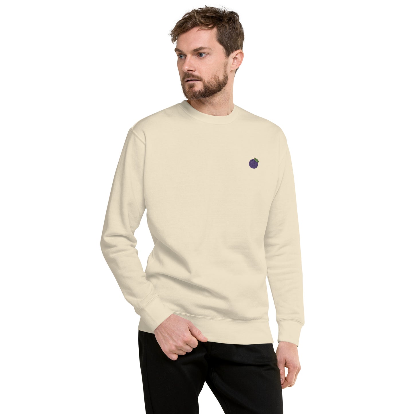 Hommes | Sweatshirt - Broderie - Prune