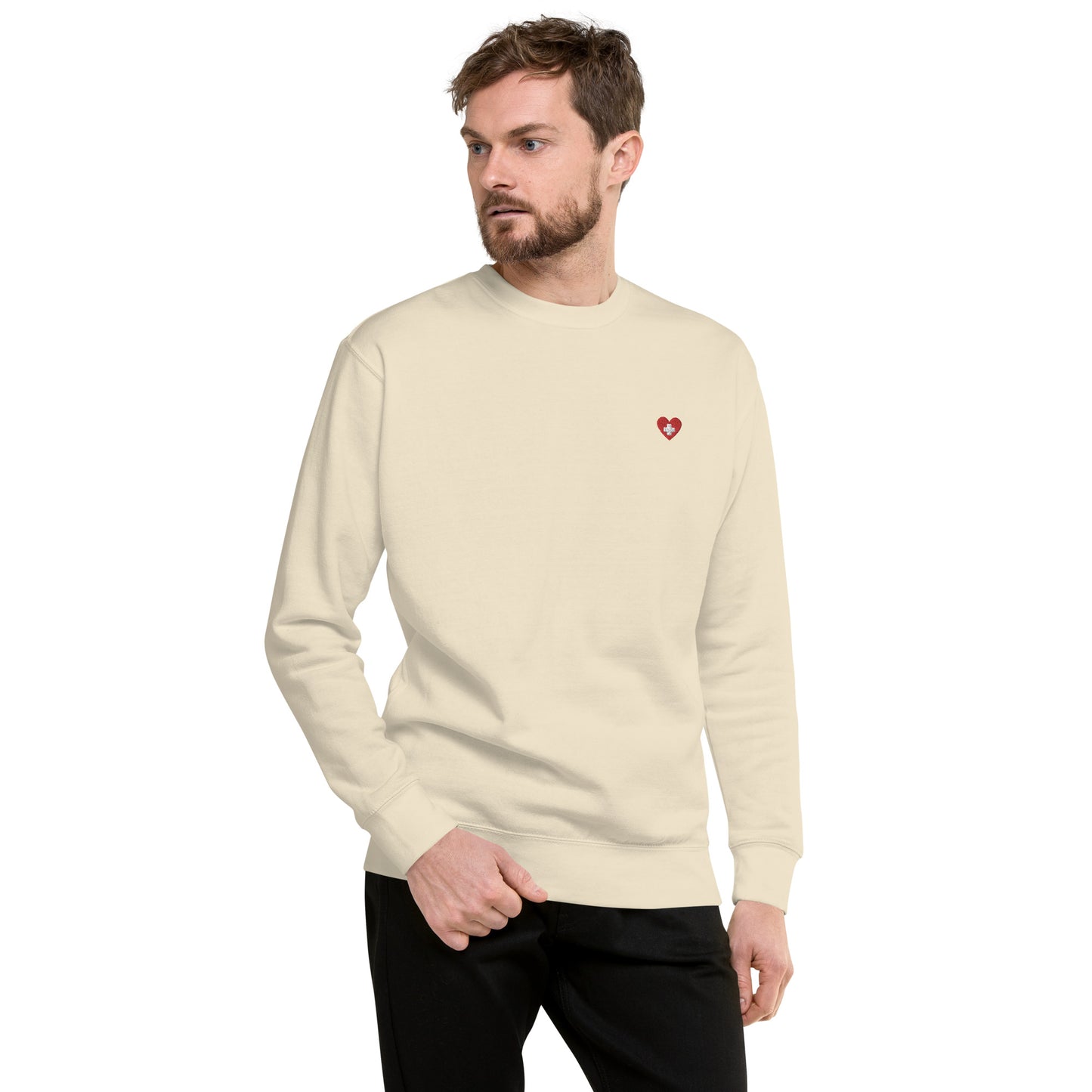 Hommes | Sweatshirt - Broderie - Croix adorée