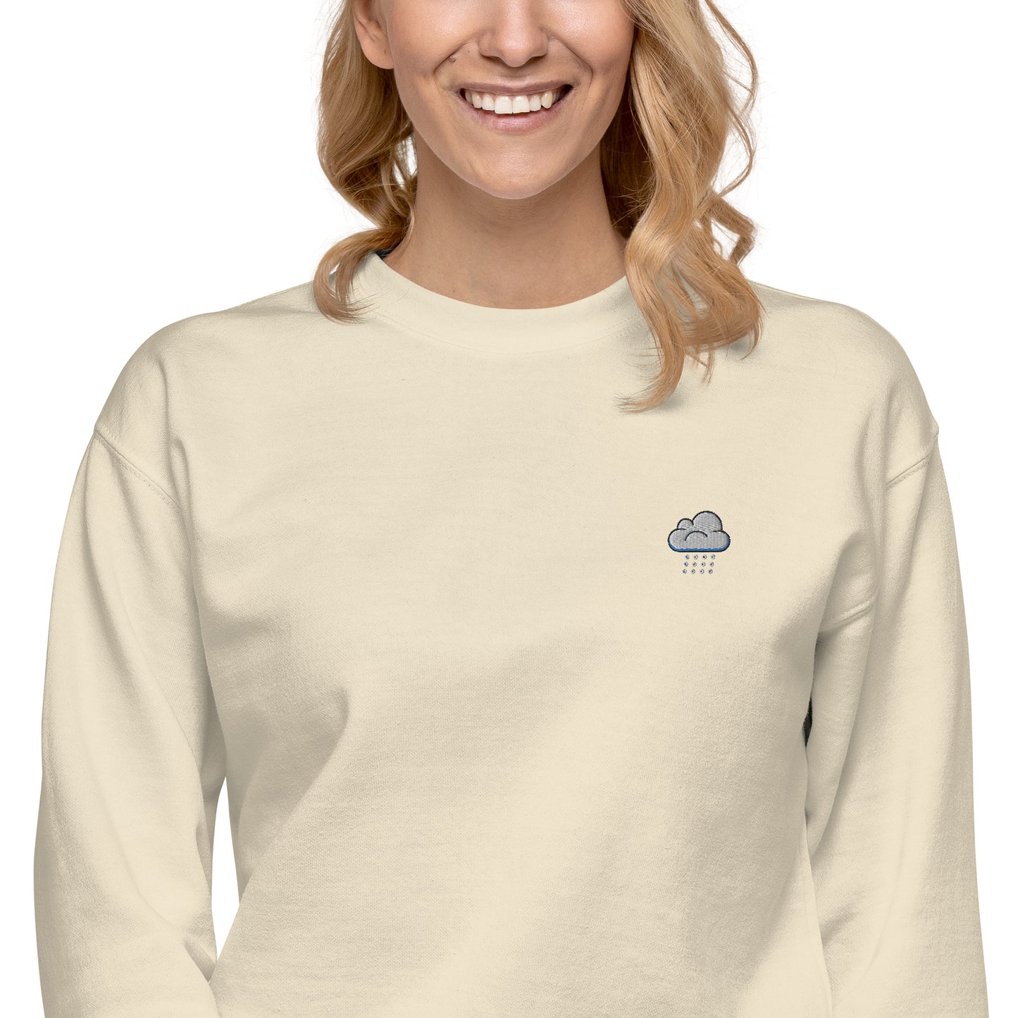 Femmes | Sweatshirt - Broderie - Nuage et pluie torrentielle