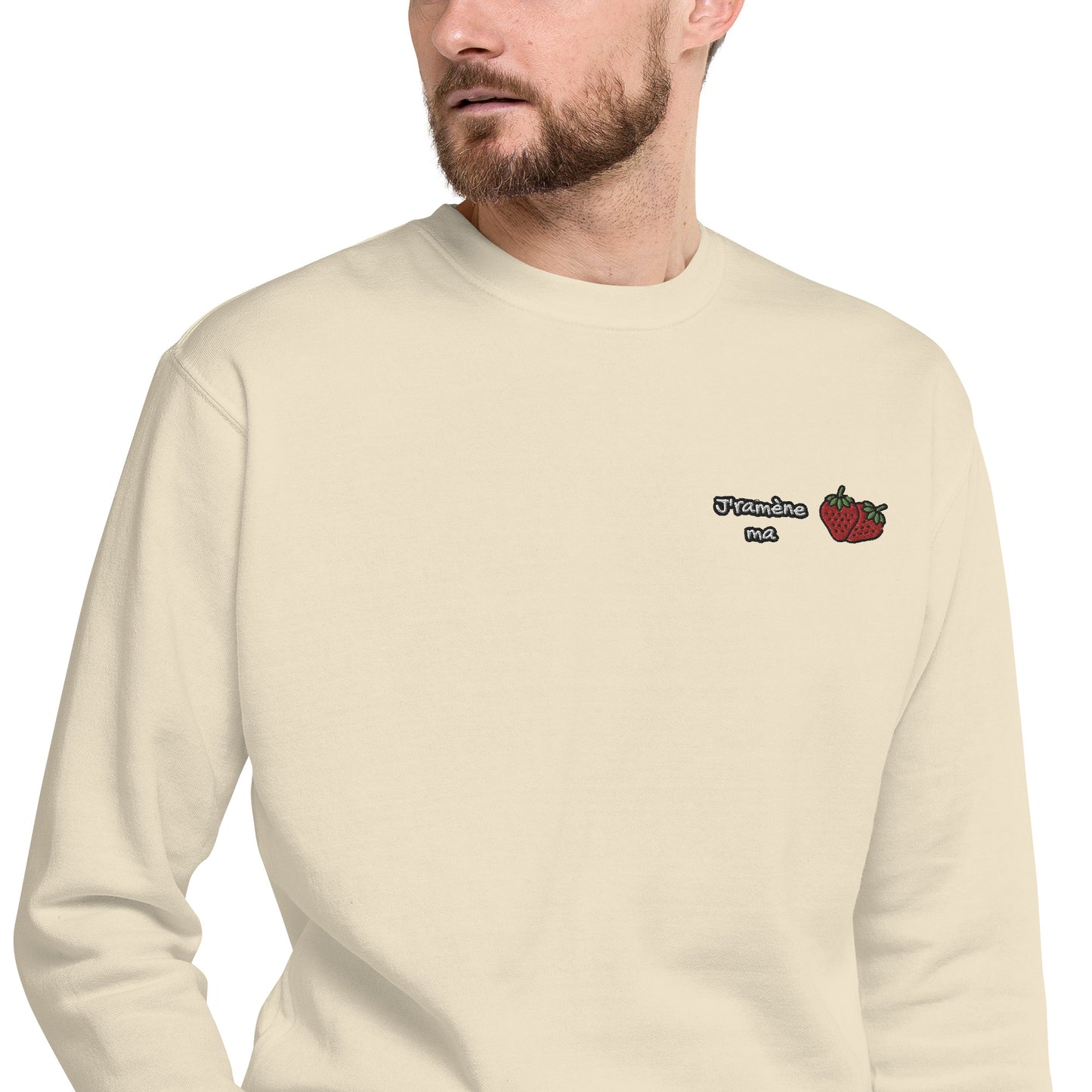 Hommes | Sweatshirt - Broderie - J'ramène ma fraise