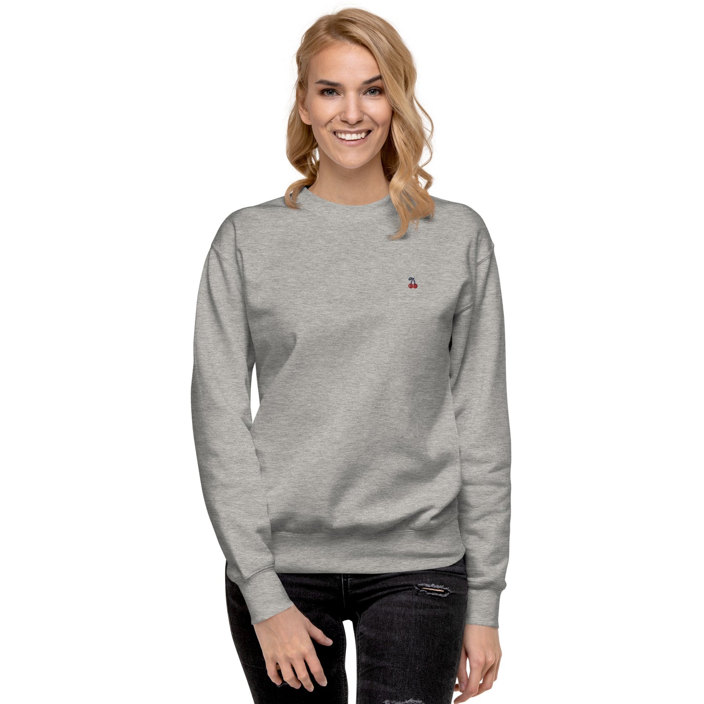 Femmes | Sweatshirt - Broderie - Cerise