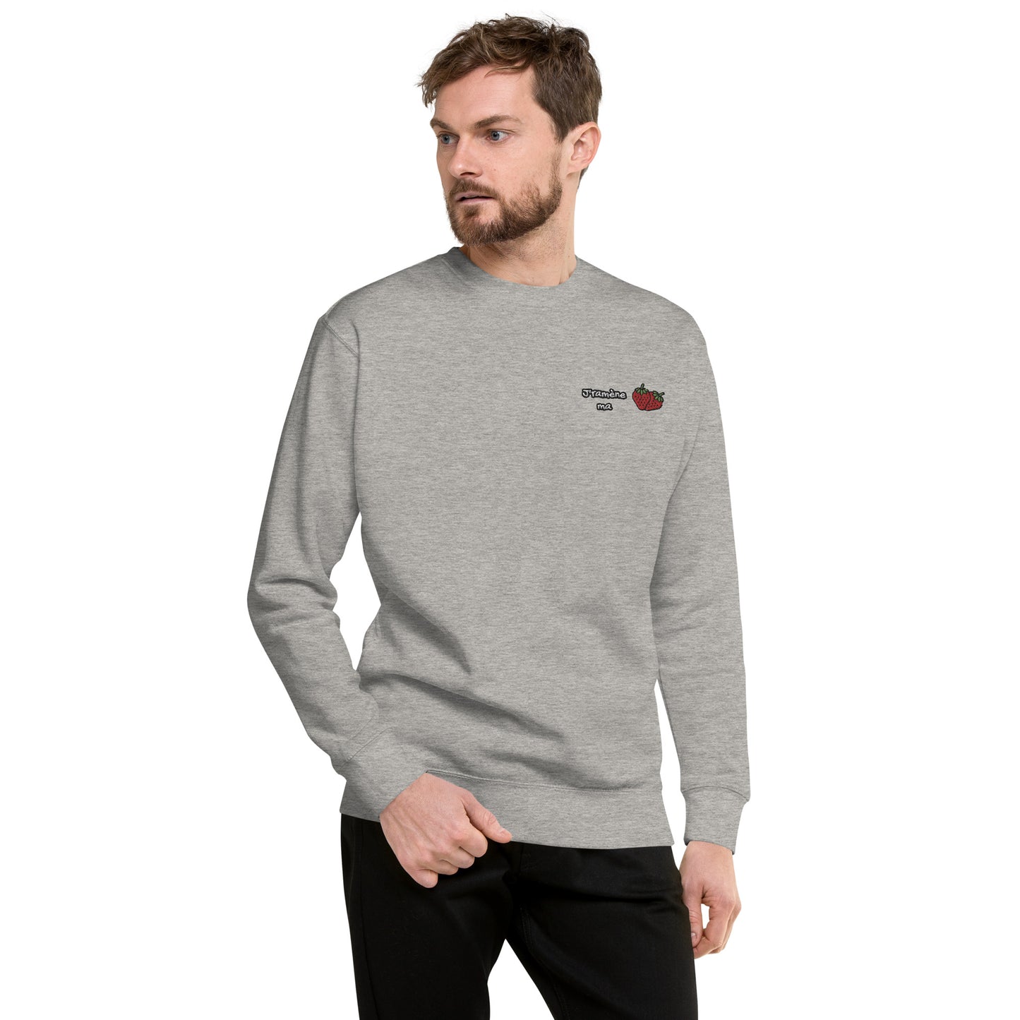 Hommes | Sweatshirt - Broderie - J'ramène ma fraise