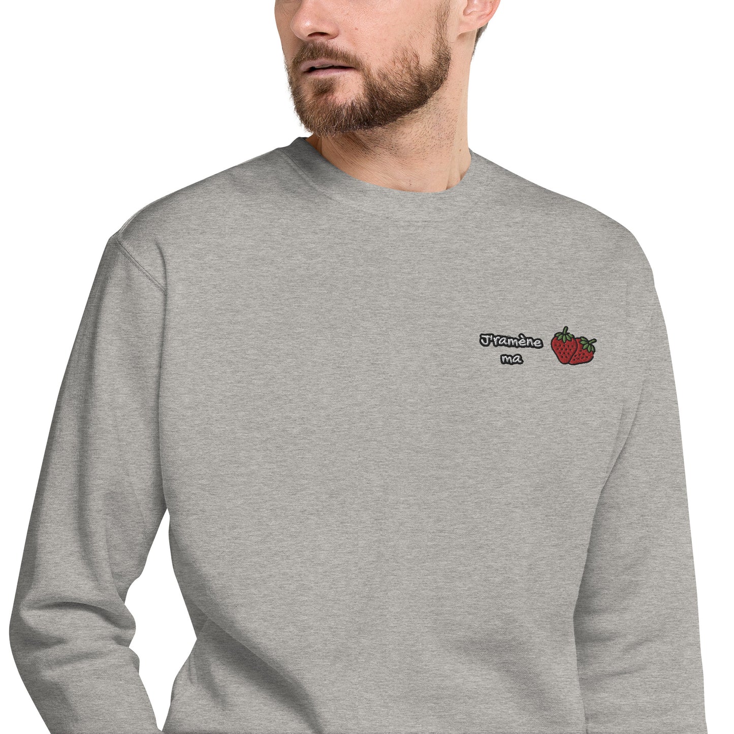 Hommes | Sweatshirt - Broderie - J'ramène ma fraise