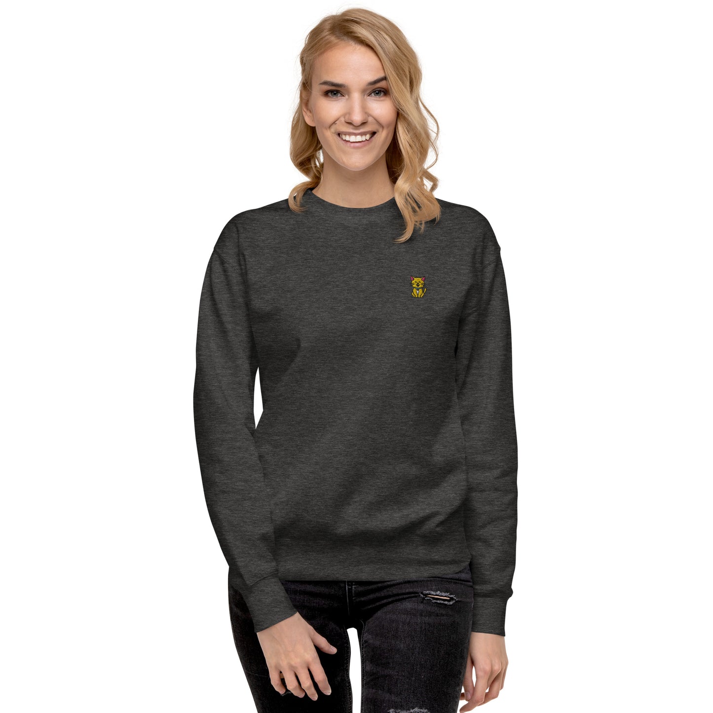 Femmes | Sweatshirt - Broderie - Chat heureux