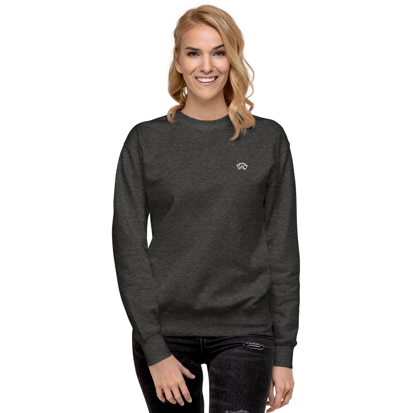 Femmes | Sweatshirt - Broderie - Cartes avec enseignes