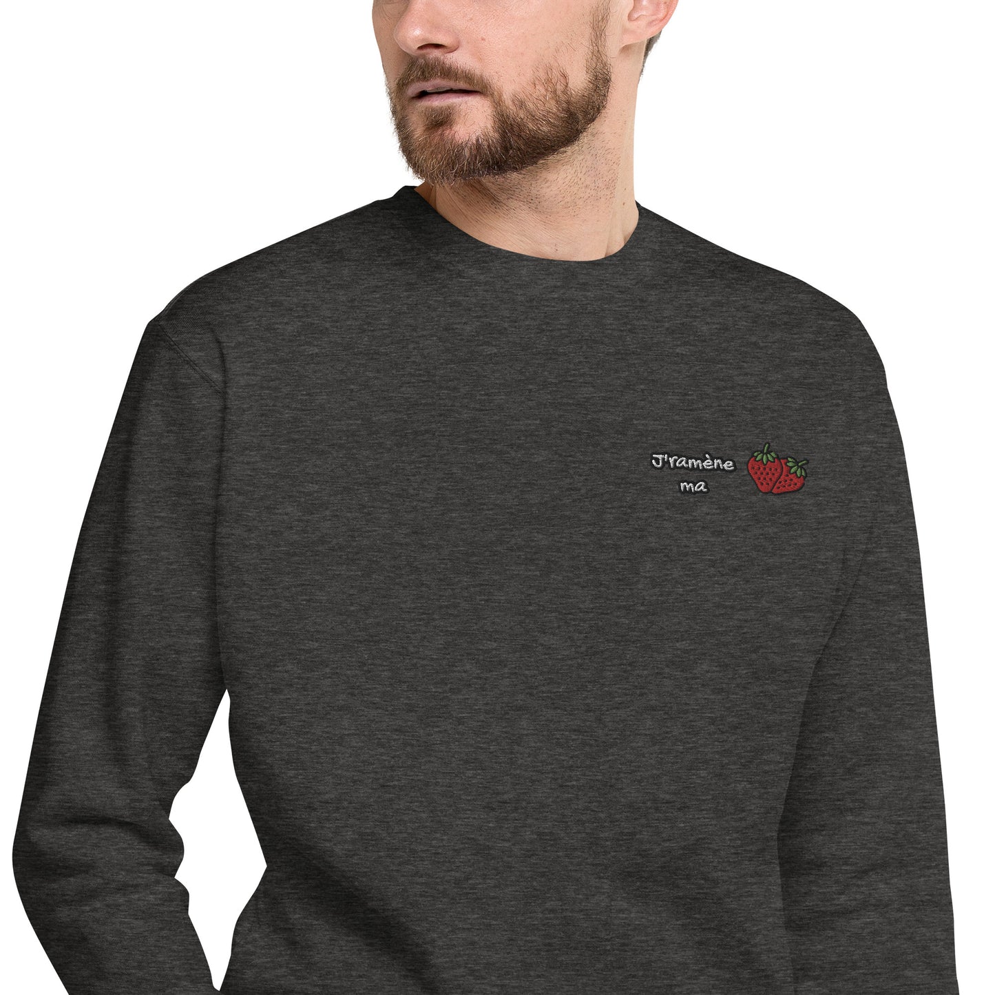 Hommes | Sweatshirt - Broderie - J'ramène ma fraise