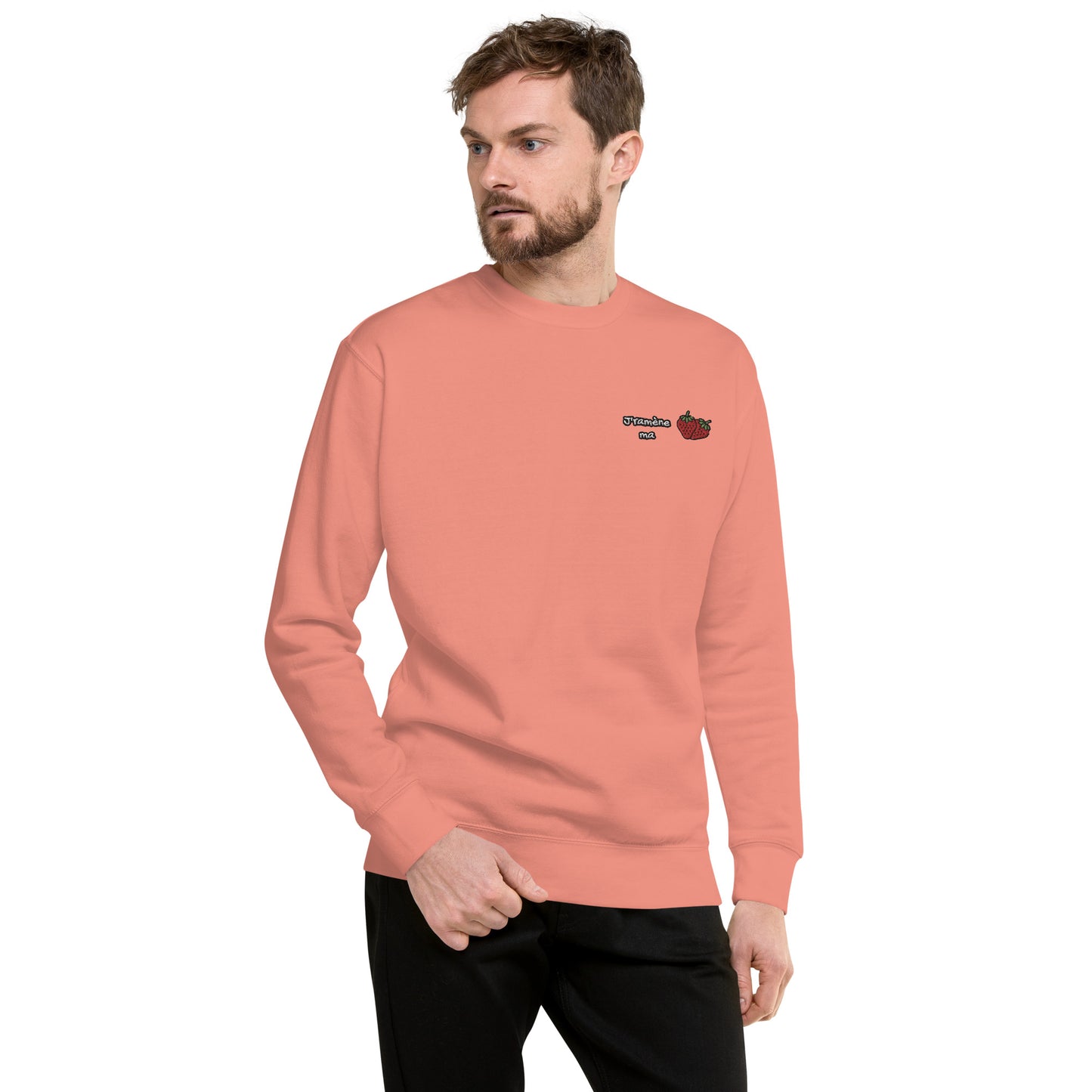 Hommes | Sweatshirt - Broderie - J'ramène ma fraise