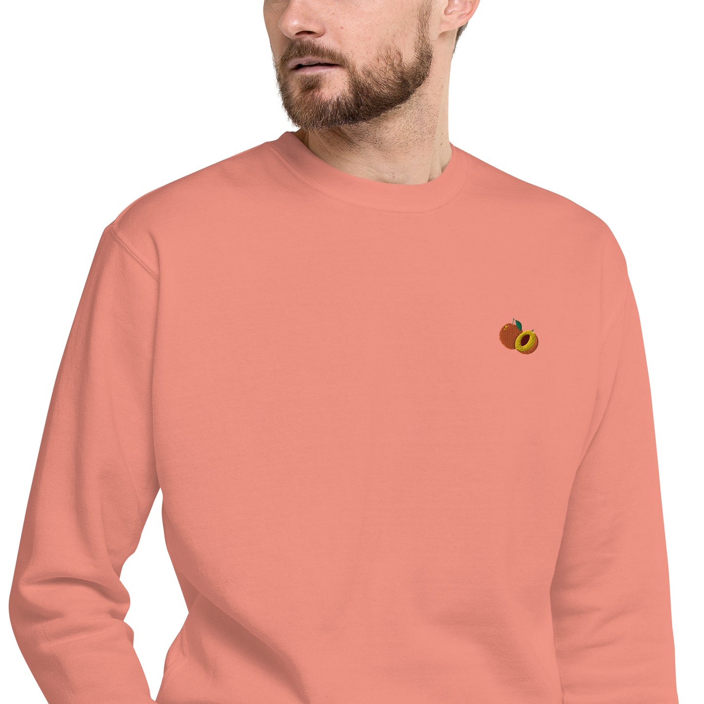 Hommes | Sweatshirt - Broderie - Abricot