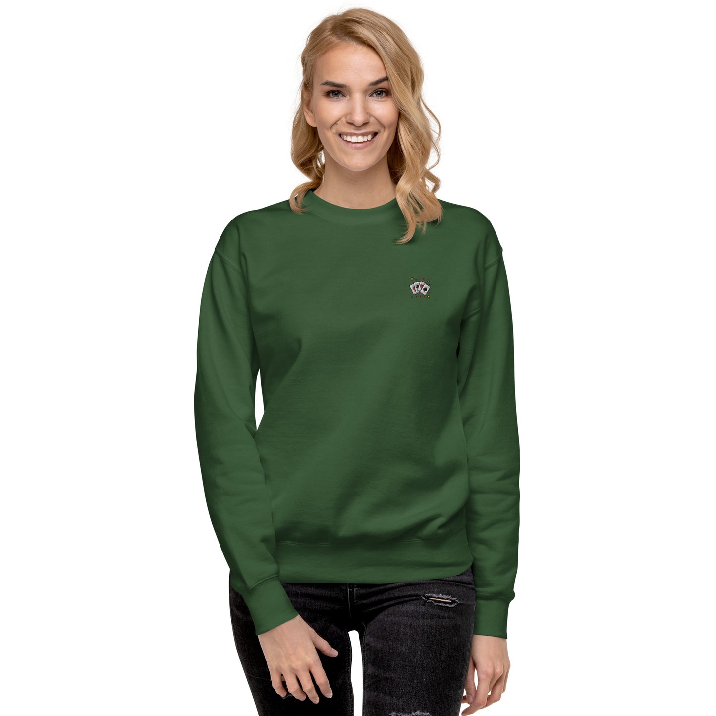 Femmes | Sweatshirt - Broderie - Cartes avec enseignes