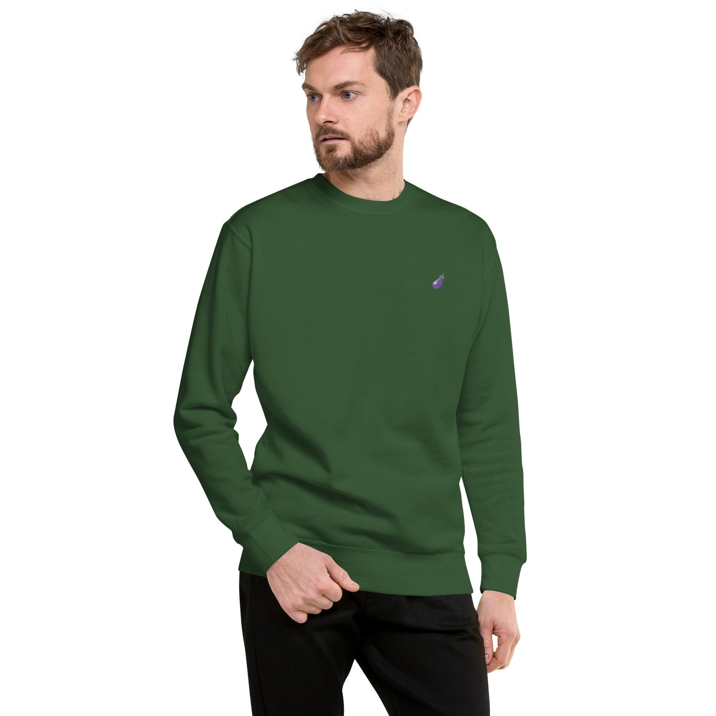 Hommes | Sweatshirt - Broderie - Aubergine