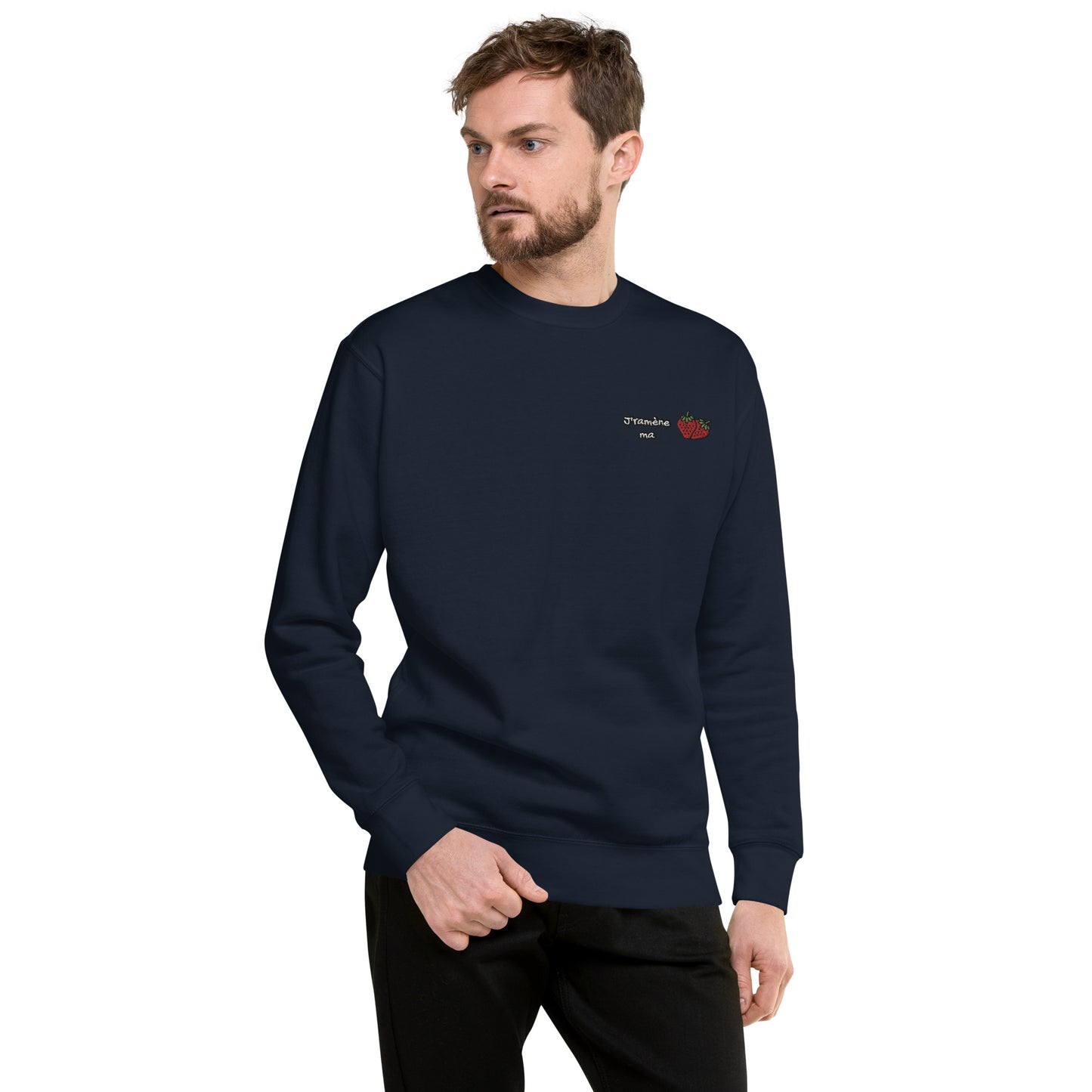 Hommes | Sweatshirt - Broderie - J'ramène ma fraise