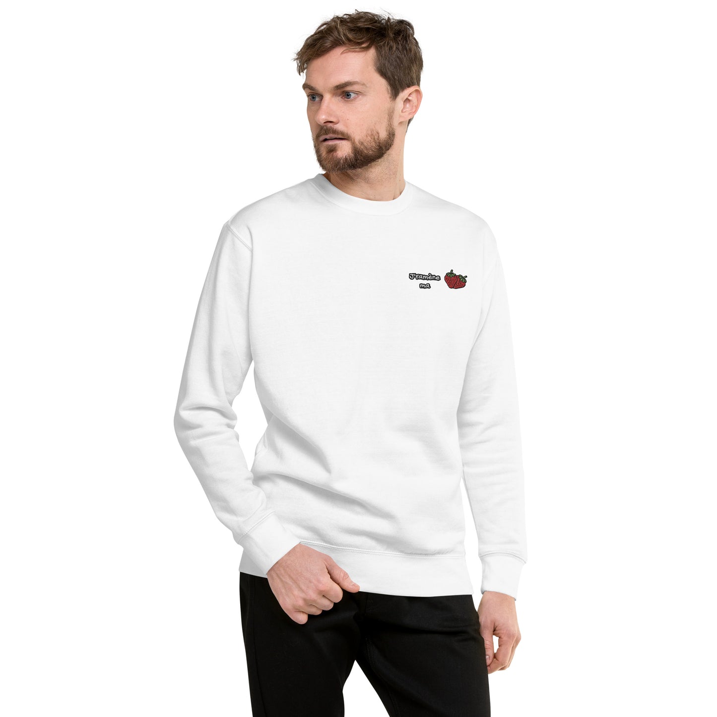 Hommes | Sweatshirt - Broderie - J'ramène ma fraise