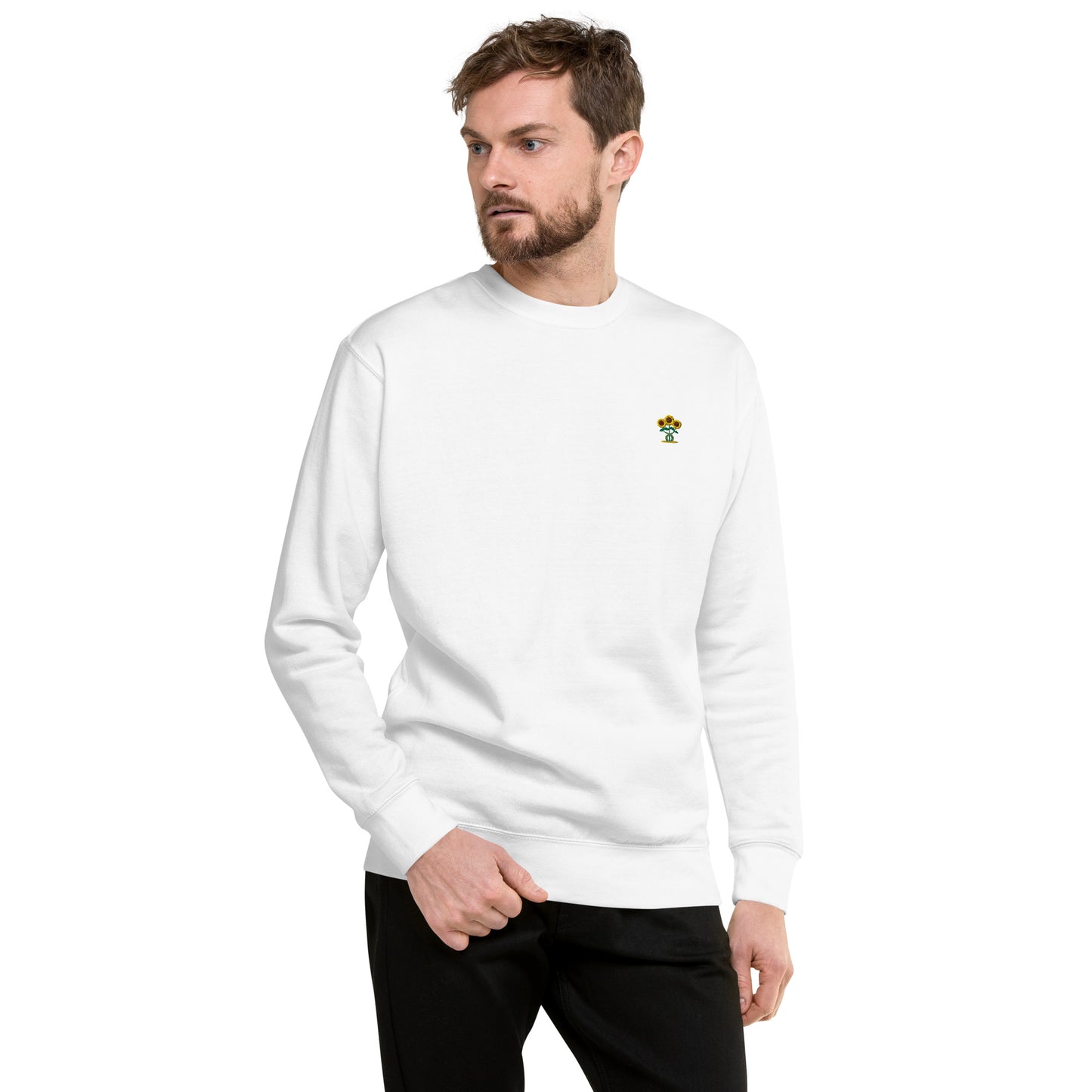 Hommes | Sweatshirt - Broderie - Tournesol