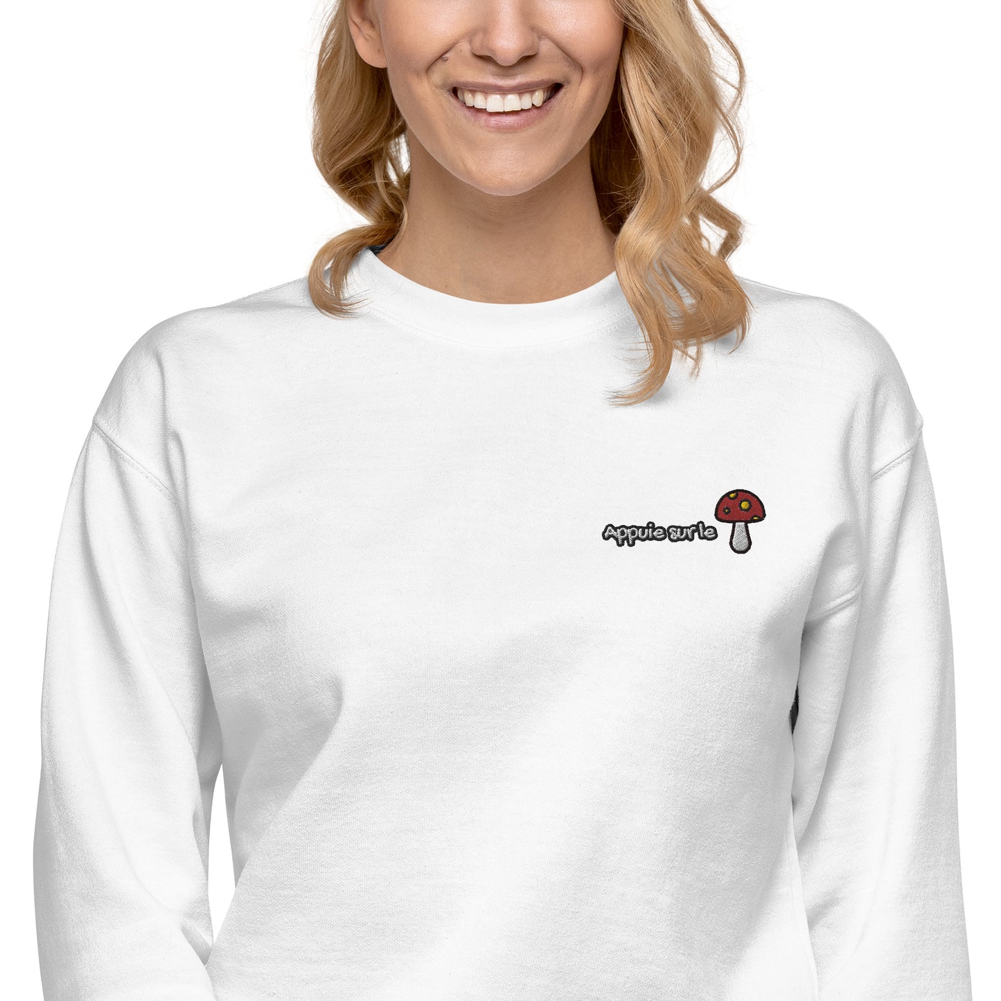 Femmes | Sweatshirt - Broderie - Appuie sur le champignon