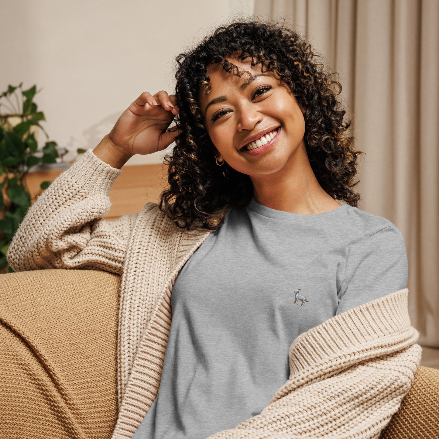 Femmes | T-Shirt - Broderie - Chèvre