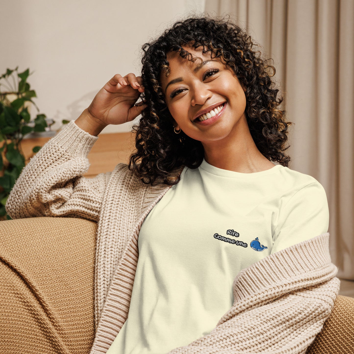 Femmes | T-Shirt - Broderie - Rire comme une baleine