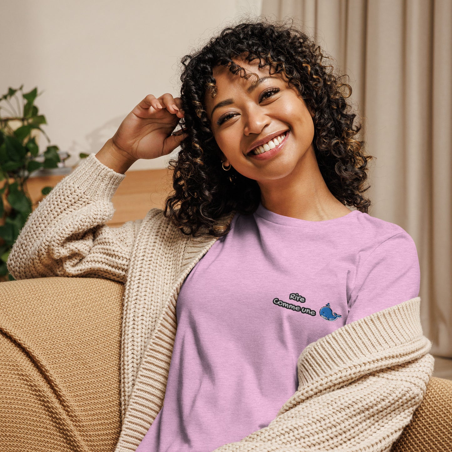 Femmes | T-Shirt - Broderie - Rire comme une baleine