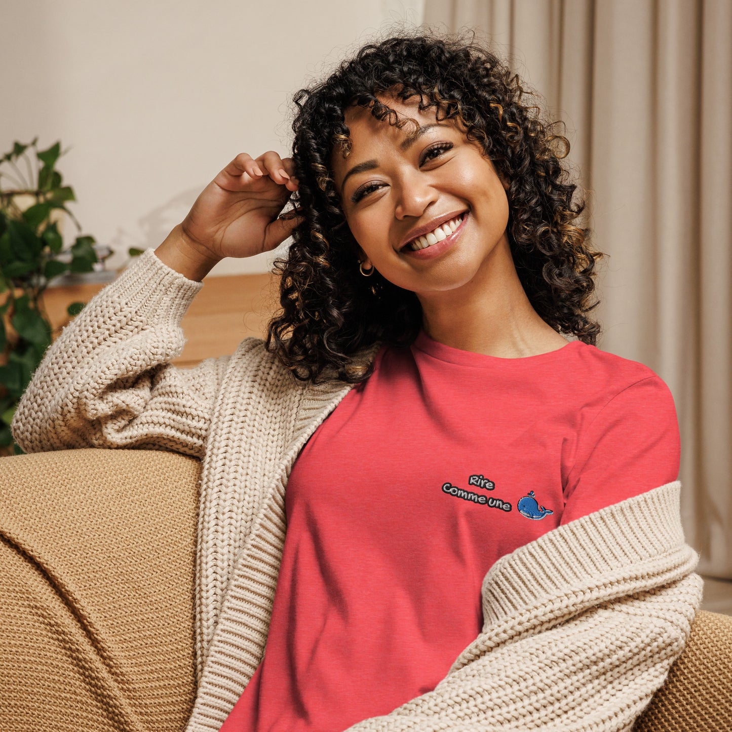 Femmes | T-Shirt - Broderie - Rire comme une baleine