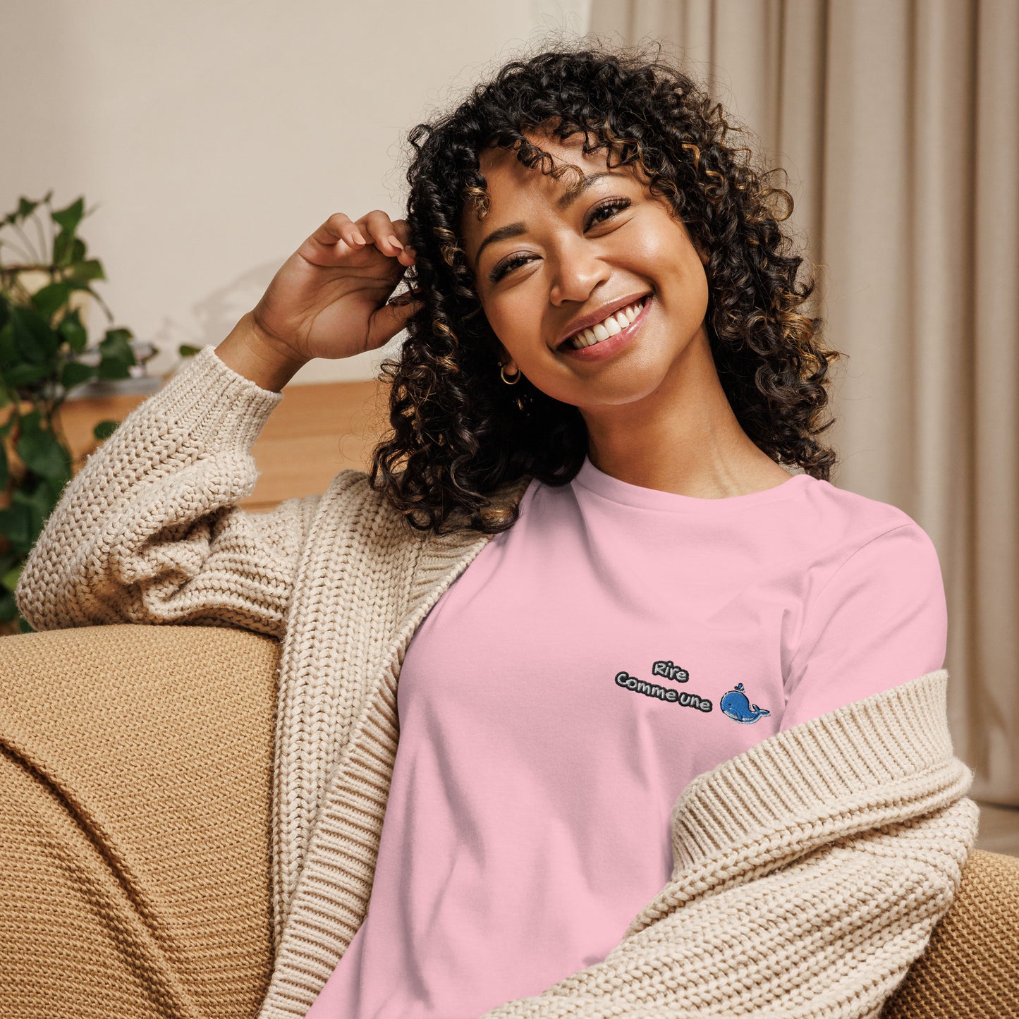 Femmes | T-Shirt - Broderie - Rire comme une baleine